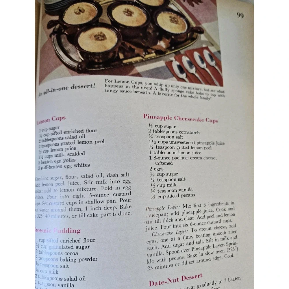 Vintage‎ BHG Dessert Cookbook, 1960 Hardcover,